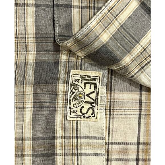 Levi Strauss & Co Two Horse Brand Western Pearl Snap Plaid Shirt Men’s L Cowboy - Picture 11 of 14